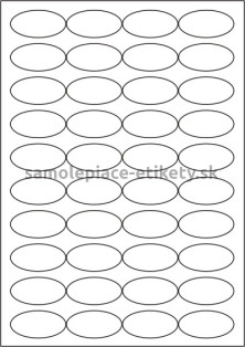 Etikety PRINT elipsa 45x25 mm (100xA4) - biely štruktúrovaný papier