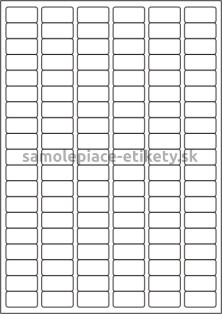 Etikety PRINT 30x15 mm (100xA4), 114 etikiet na hárku - biely metalický papier