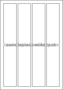 Etikety PRINT 43x135 mm (1000xA4) - biely metalický papier