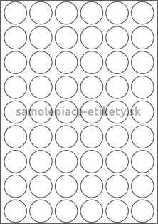 Etikety PRINT kruh priemer 30 mm (1000xA4) - biely metalický papier