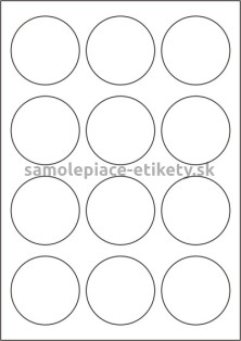 Etikety PRINT kruh priemer 60 mm (100xA4) - biely metalický papier