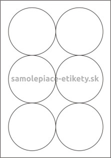 Etikety PRINT kruh priemer 95 mm (100xA4) - biely metalický papier
