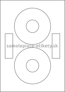 Etikety PRINT CD 118/41 mm (100xA4) - biely metalický papier