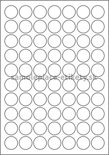 Etikety PRINT kruh priemer 25 mm biele lesklé pre atramentovú tlač (50xA4)
