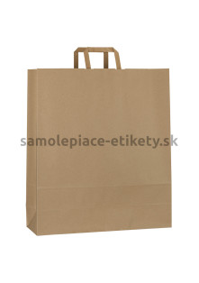 Papierová taška 44x14x50 cm s plochými papierovými držadlami, prírodná, recyklovaný papier