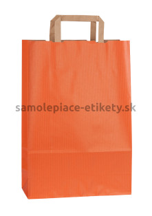Papierová taška 26x11x38 cm s plochými papierovými držadlami, oranžová