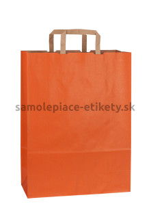 Papierová taška 32x13x42,5 cm s plochými papierovými držadlami, oranžová