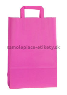 Papierová taška 26x11x38 cm s plochými papierovými držadlami, ružová