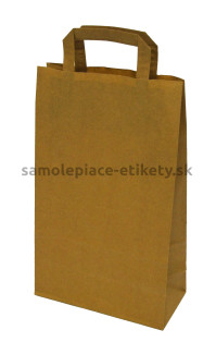 Papierová taška 22x10x36 cm s plochými papierovými držadlami, prírodná