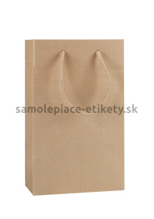 Papierová taška 16x8x25 cm s bavlnenými držadlami, prírodná
