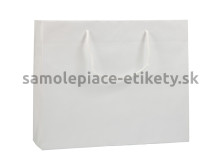 Papierová taška 54x14x44,5 cm s bavlnenými držadlami, biela