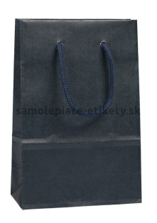 Papierová taška 16x8x24 cm s bavlnenými držadlami, modrá