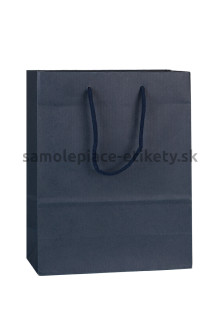 Papierová taška 25x11x31 cm s bavlnenými držadlami, modrá