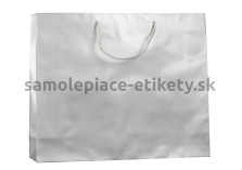 Papierová taška 54x14x44,5 cm s bavlnenými držadlami, strieborná matná