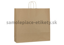 Papierová taška 54x14x50 cm s krútenými papierovými držadlami, prírodná, recyklovaný papier