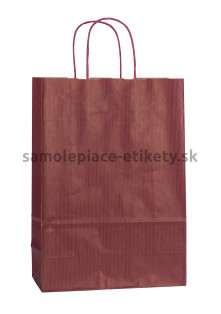 Papierová taška 23x10x32 cm s krútenými papierovými držadlami, vínová