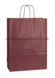 Papierová taška 32x13x42,5 cm s krútenými papierovými držadlami, vínová