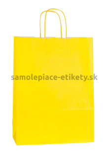 Papierová taška 26x11x34,5 cm s krútenými papierovými držadlami, žltá
