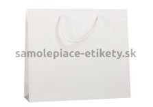 Papierová taška 38x13x31 cm s bavlnenými držadlami, biela lesklá