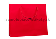 Papierová taška 32x10x27,5 cm s bavlnenými držadlami, červená lesklá