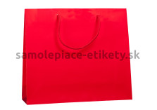 Papierová taška 38x13x31 cm s bavlnenými držadlami, červená lesklá