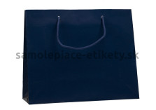 Papierová taška 38x13x31 cm s bavlnenými držadlami, modrá lesklá