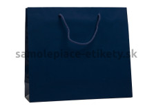 Papierová taška 42x13x37 cm s bavlnenými držadlami, modrá lesklá