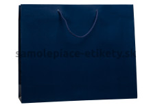 Papierová taška 54x14x44,5 cm s bavlnenými držadlami, modrá lesklá