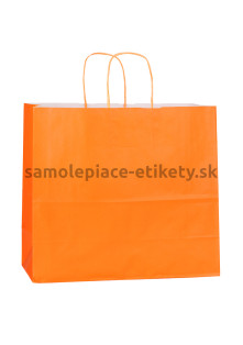 Papierová taška 32x13x28 cm s krútenými papierovými držadlami, oranžová