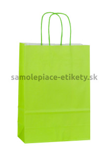 Papierová taška 18x8x25 cm s krútenými papierovými držadlami, zelená
