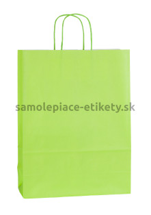 Papierová taška 23x10x32 cm s krútenými papierovými držadlami, zelená