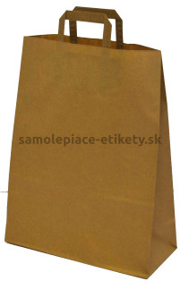 Papierová taška 32x17x44 cm s plochými papierovými držadlami, prírodná