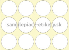 Etikety na hárku, kruh průměr 35 mm biele, malé hárky, malé balenie