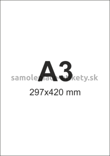 Etikety PRINT 297x420 mm biele lesklé (100xA3) - 5 splitov