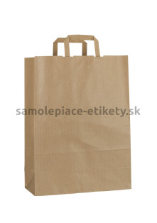 Papierová taška 32x13x42,5 cm s plochými papierovými držadlami, prírodná ryhovaná