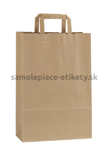 Papierová taška 26x11x38 cm s plochými papierovými držadlami, prírodná, recyklovaný papier