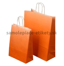 Papierová taška 32x13x42 cm, s krúteným uchom, oranžová (vo vnútri biela)