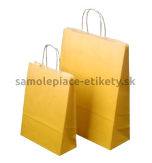 Papierová taška 18x8x20 cm, s krúteným uchom, žltá (vo vnútri biela)