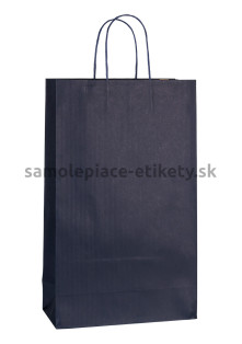 Papierová taška 25x11x41 cm s krútenými papierovými držadlami, modrá