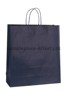 Papierová taška 36x12x40 cm s krútenými papierovými držadlami, modrá