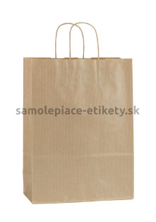 Papierová taška 26x11x34,5 cm s krútenými papierovými držadlami, prírodná ryhovaná