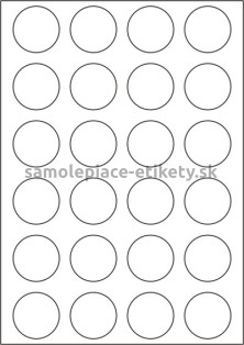 Etikety PRINT kruh 40 mm (100xA4) - biela matná polyesterová fólia